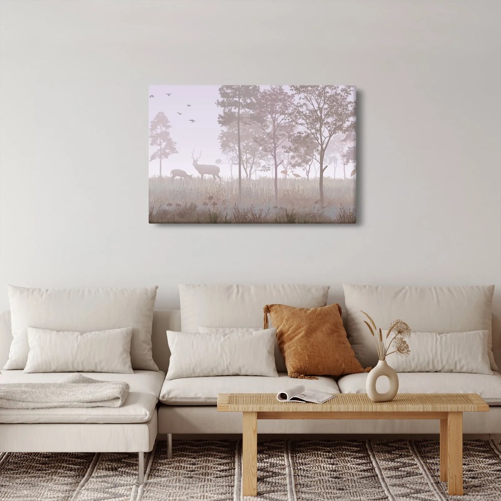 Tablou - Pădure,monocrom (90x60 cm)
