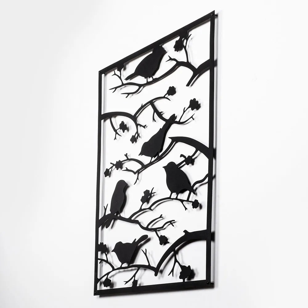 Decorațiune de perete din metal 47x66 cm Branch & Birds – Wallity