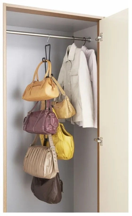 Cuier pentru genți cu 6 cârlige YAMAZAKI Kanazawa, negru