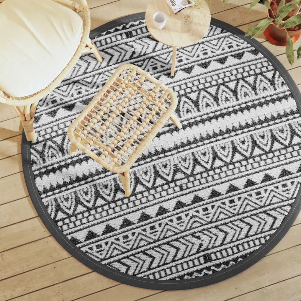 vidaXL Covor de exterior, ARAKIL negru, Ø160 cm, PP