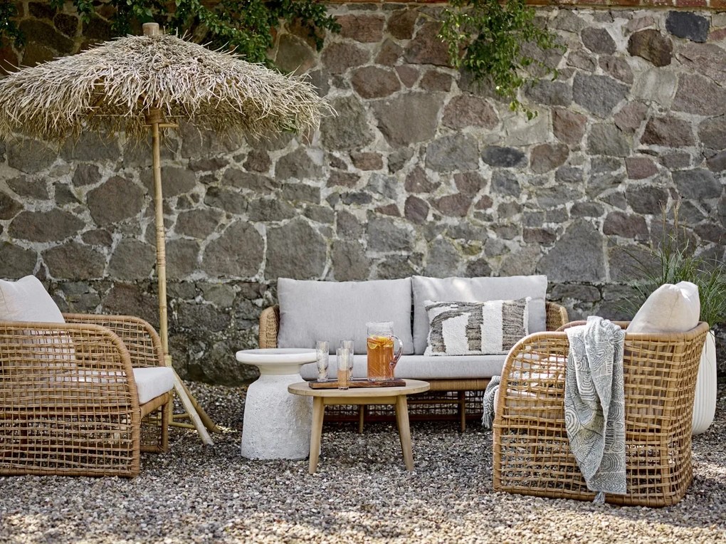 Umbrelă de grădină din bambus și frunze de palmier, D160×H204 cm, „Noia"