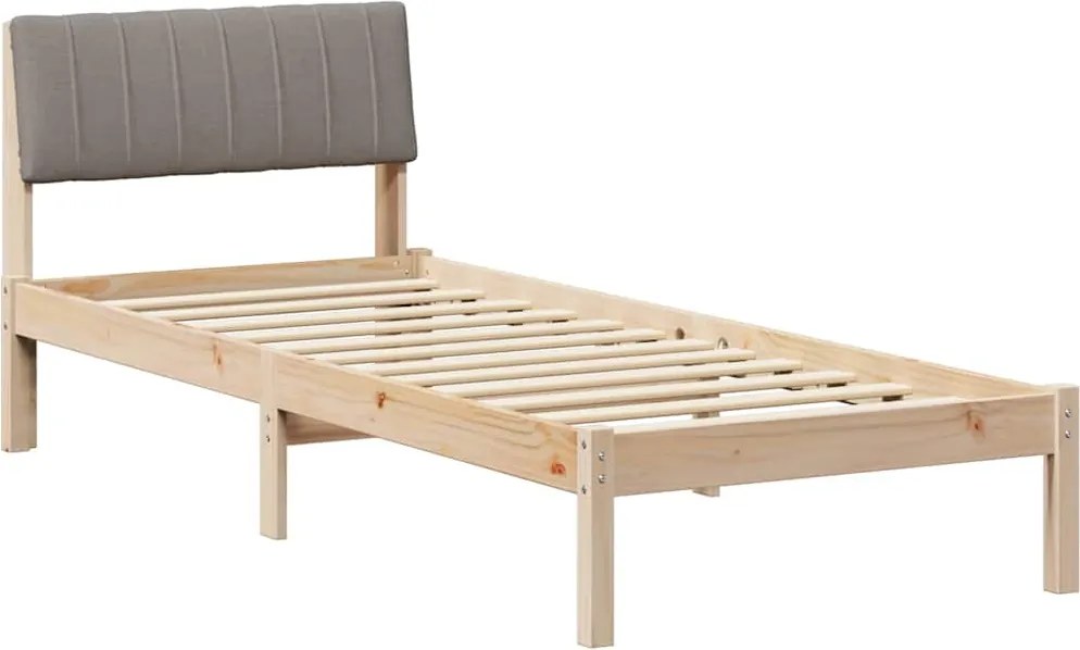 vidaXL Cadru de pat Maroniu și taupe 80 x 200 cm Lemn masiv de pin