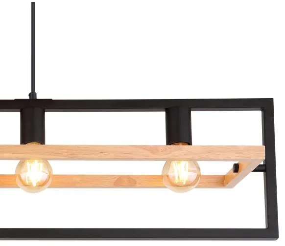 Globo ERICA 15575-4H - lustră pe cablu, 4xE27/40W/230V, negru/bej