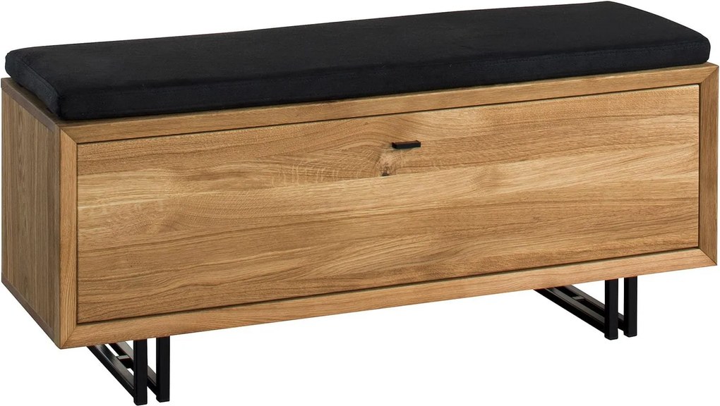 Băncuță lemn masiv Încălțăminte Sutton, 125 × 39 × 53 cm