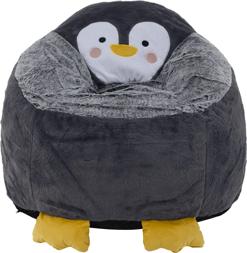 Fotoliu tip sac pinguin, gri, PINGO