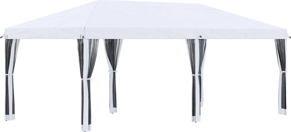 Outsunny Foisor de gradina cu plasa de tantari, alb, 3x6m | Aosom Romania