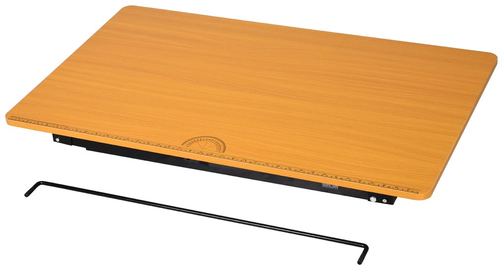 HOMCOM Masa de lucru pliabila cu rigla rapotor cadru din otel rezistent galben negru Sarcina maxima 100kg 100 x 60 x 75.5 cm