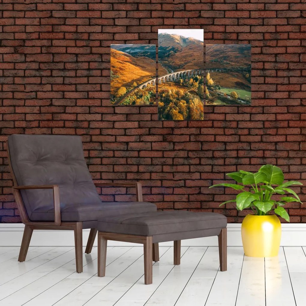 Tablou cu pod în valea din Scoția (90x60 cm)