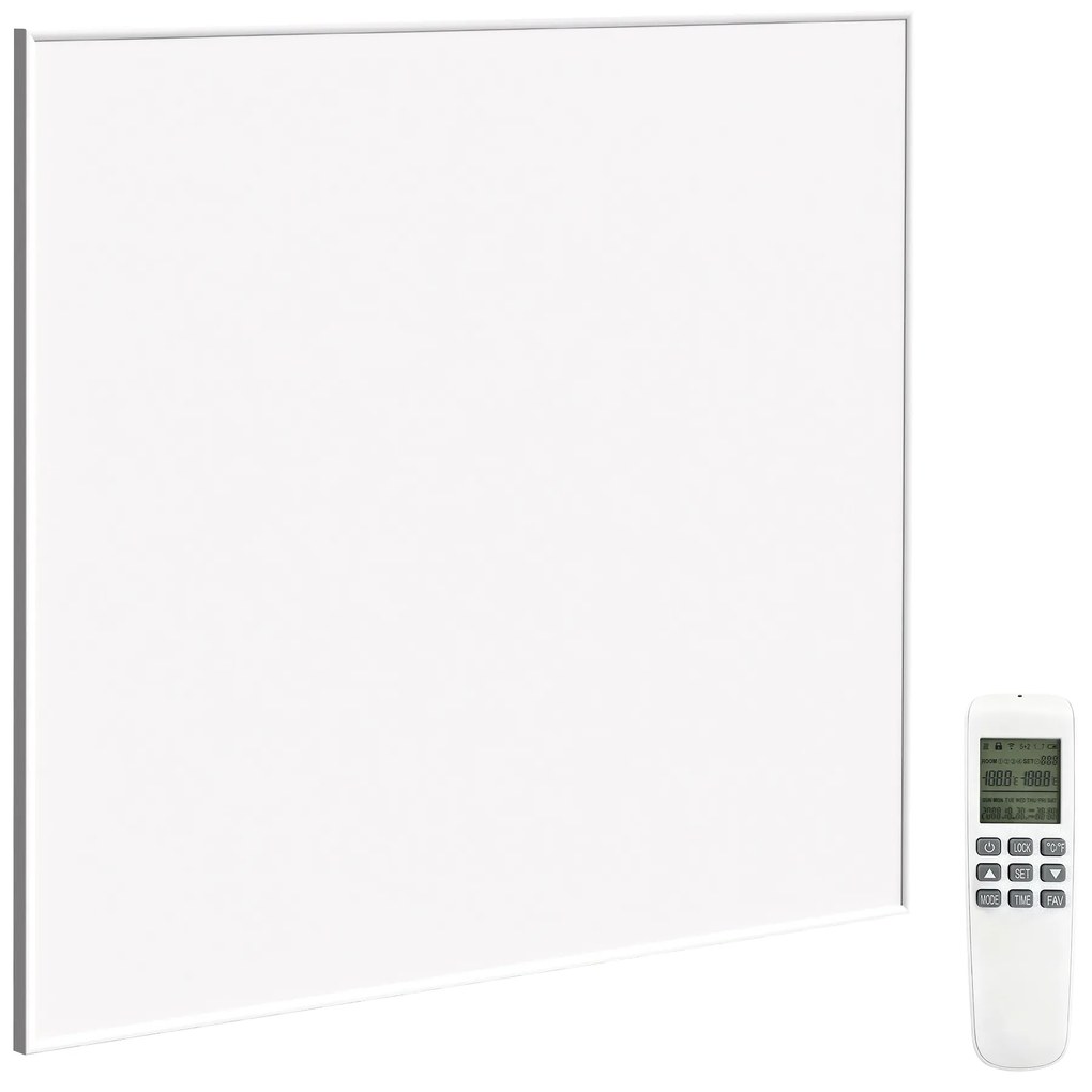 HOMCOM Încălzitor electric, montaj pe perete, încălzire cu infraroșu, eficient energetic, termostat, temporizator, telecomandă, protecție la supraîncălzire | Aosom Romania