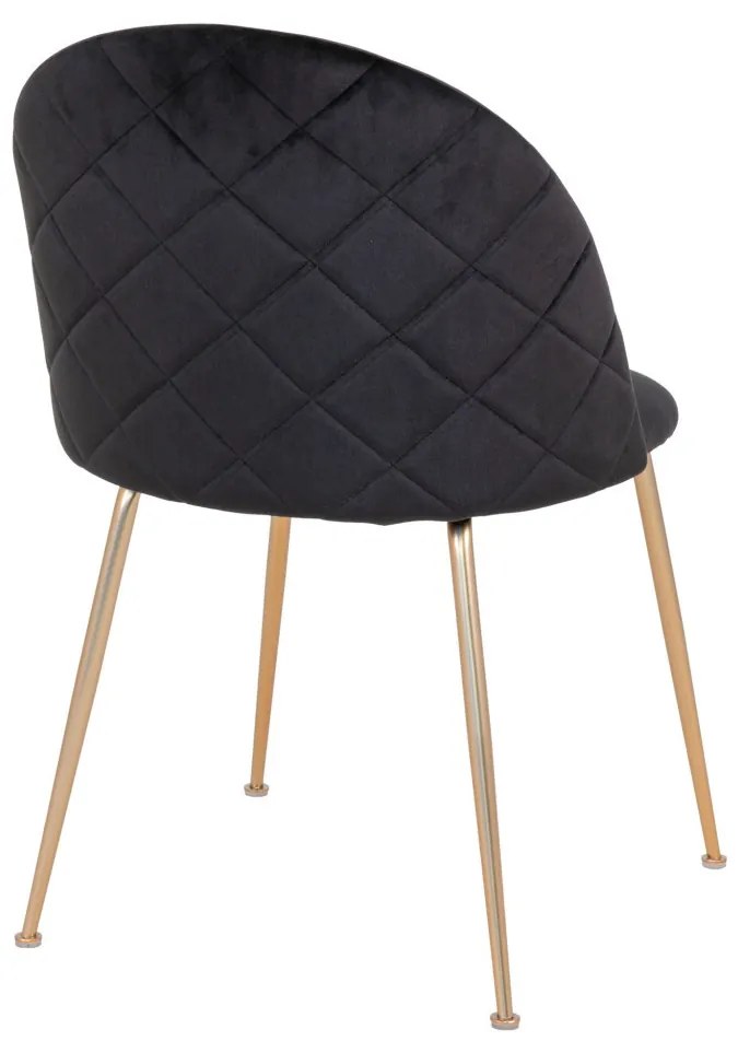 Scaun de dining Geneve negru-brass