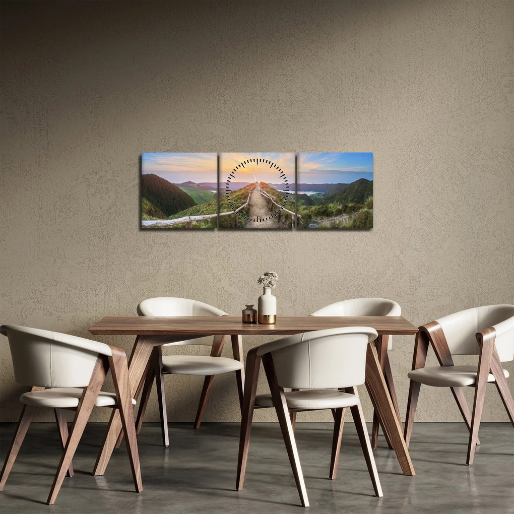 Tablou - Potecă de munte (cu ceas) (90x30 cm)
