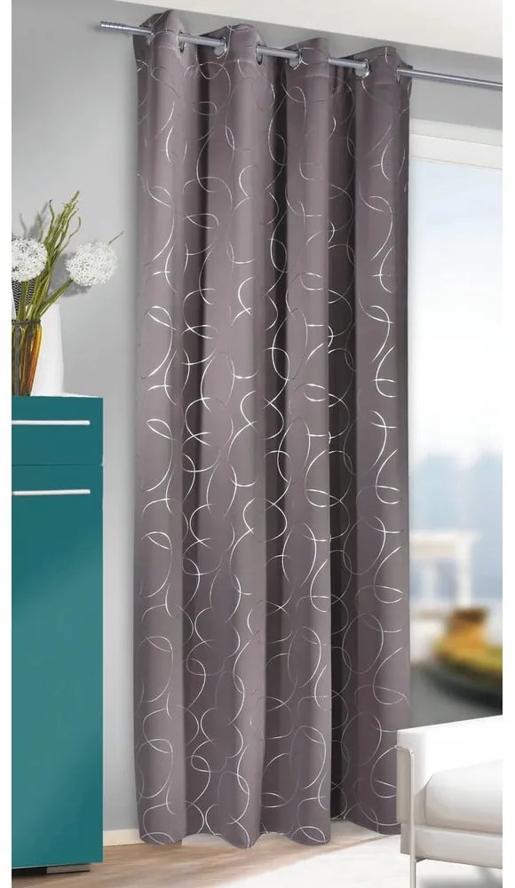 Draperie gri închis 135x245 cm Circles – Sehlbach