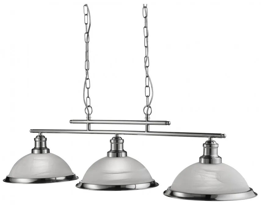 Lustra suspendata design clasic Bistro 3L argintiu satin 2683-3SS SRT