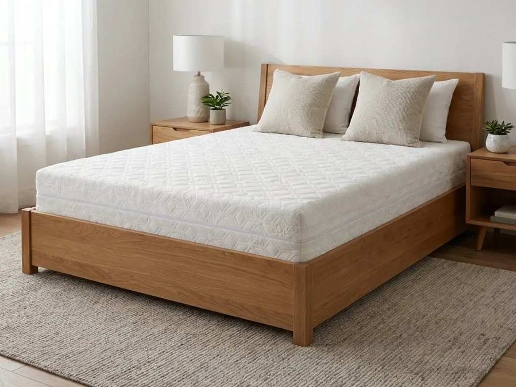 Saltea BioGreen Memory 15+5, ioni de argint, Ortopedica, 7 zone de confort, 20 cm, Medie 160x200 cm