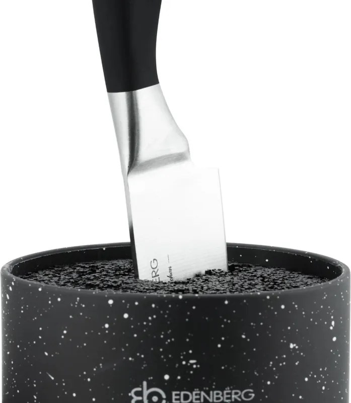 Suport pentru cutite si tacamuri Edenberg EB-5105B, 22x20 cm, Pana la 10 cutite, 2 compartimente, Usor de curatat, Acoperire moale, Negru