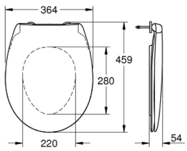 Capac wc soft close alb Grohe Bau Ceramic