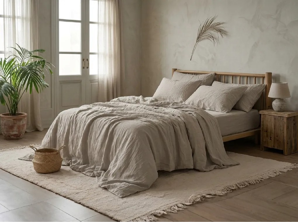 Lenjerie de pat din muselin Mussari bej-gri Dimensiune lenjerie de pat: 2 buc 70 x 90 cm | 200 x 220 cm