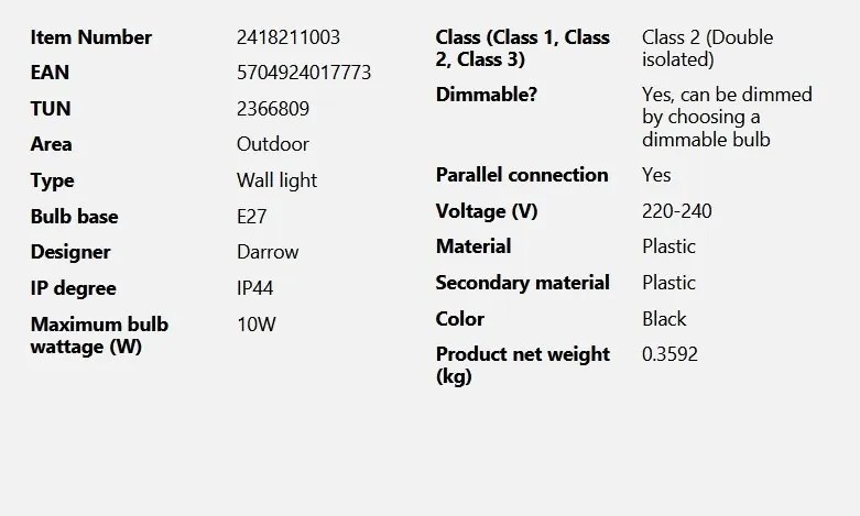Aplica de exterior stil minimalist nordic IP44 Clarso