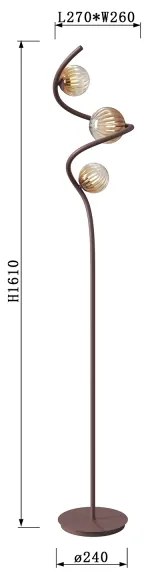 Lampadar ONLI FRIDA 3xG9/10W/230V cupru