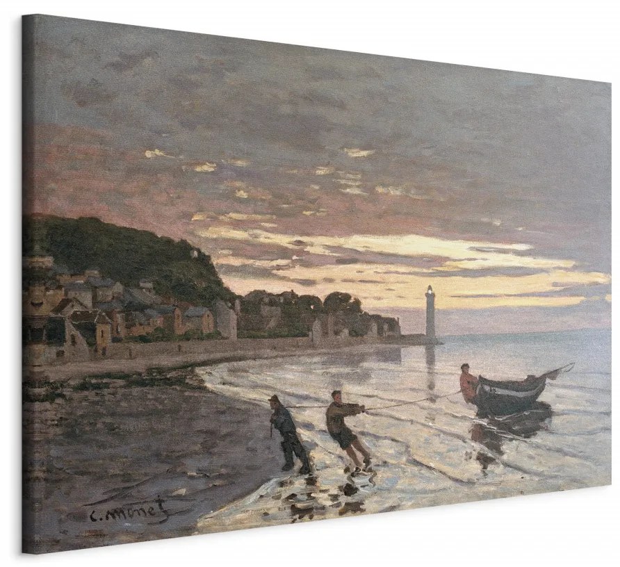 Tablou - Hauling a Boat Ashore, Honfleur