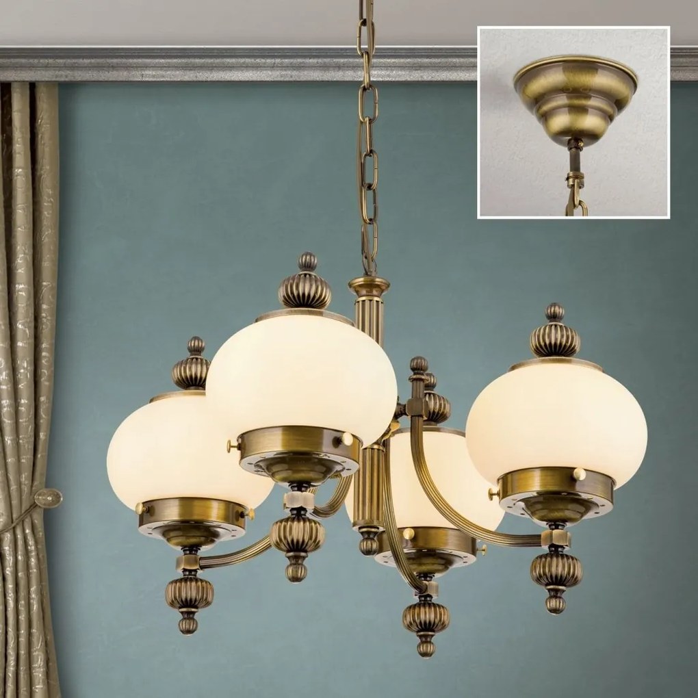 Lustra suspendata eleganta stil clasic Nostalgie 4L patina/ champagne