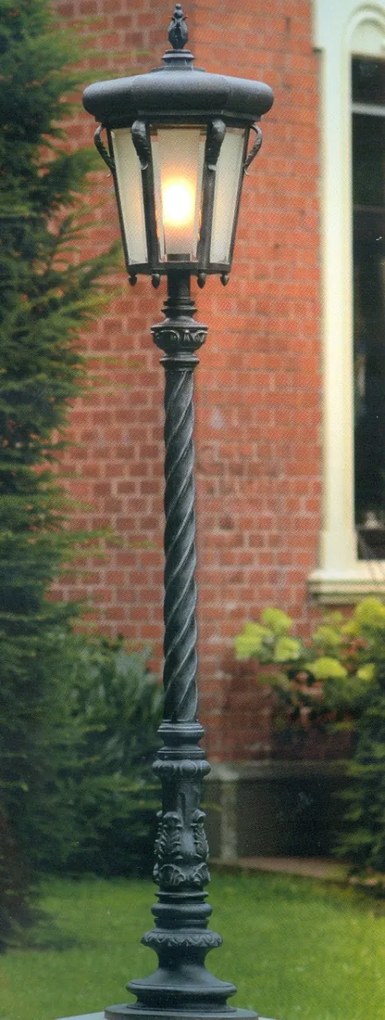 Stalp iluminat exterior din fier forjat, inaltime 247cm, AL 6784