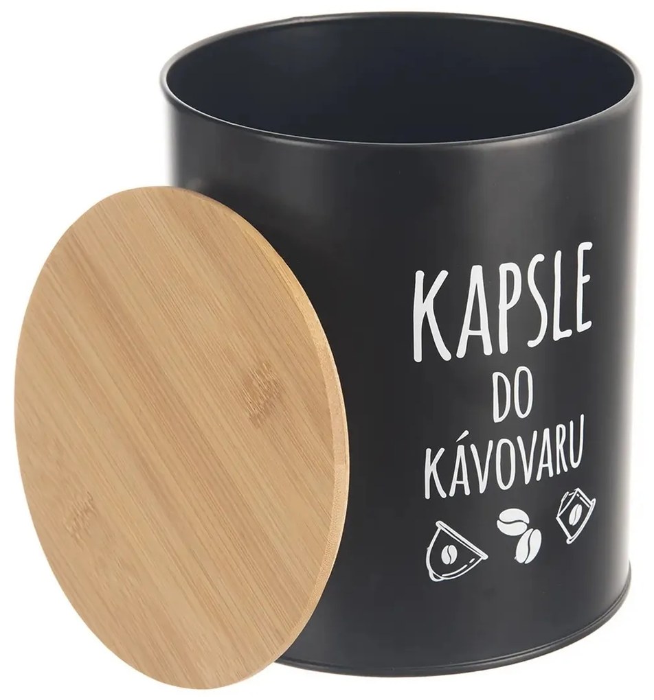 Recipient de tablă pentru capsule de cafea Orion  Black