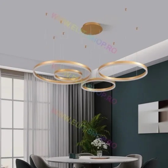 Lustra LED Cu Telecomanda, Elit's Esn1796-GD, 226W, GOLD