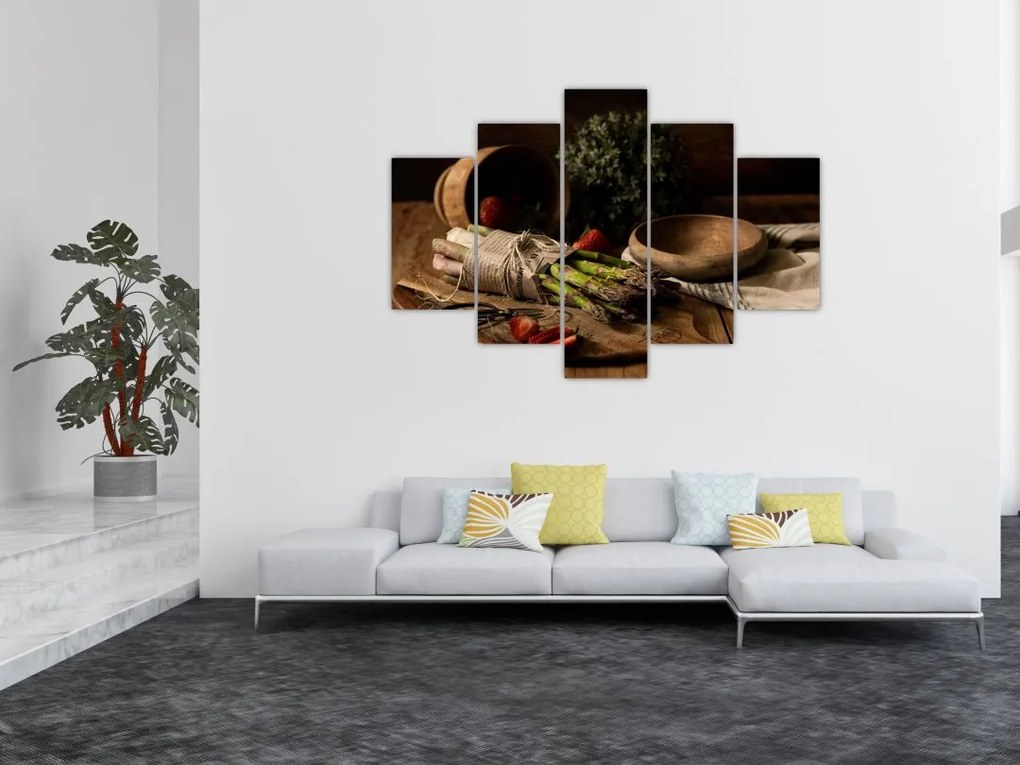 Tablou cu sparanghel pe masă (150x105 cm)