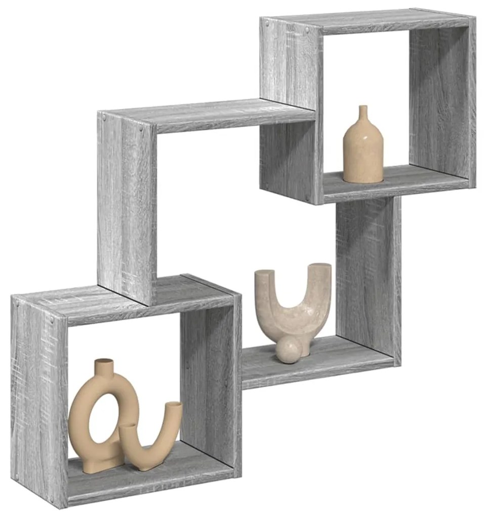 vidaXL Dulap de perete, 78x18x71 cm, gri sonoma, lemn prelucrat