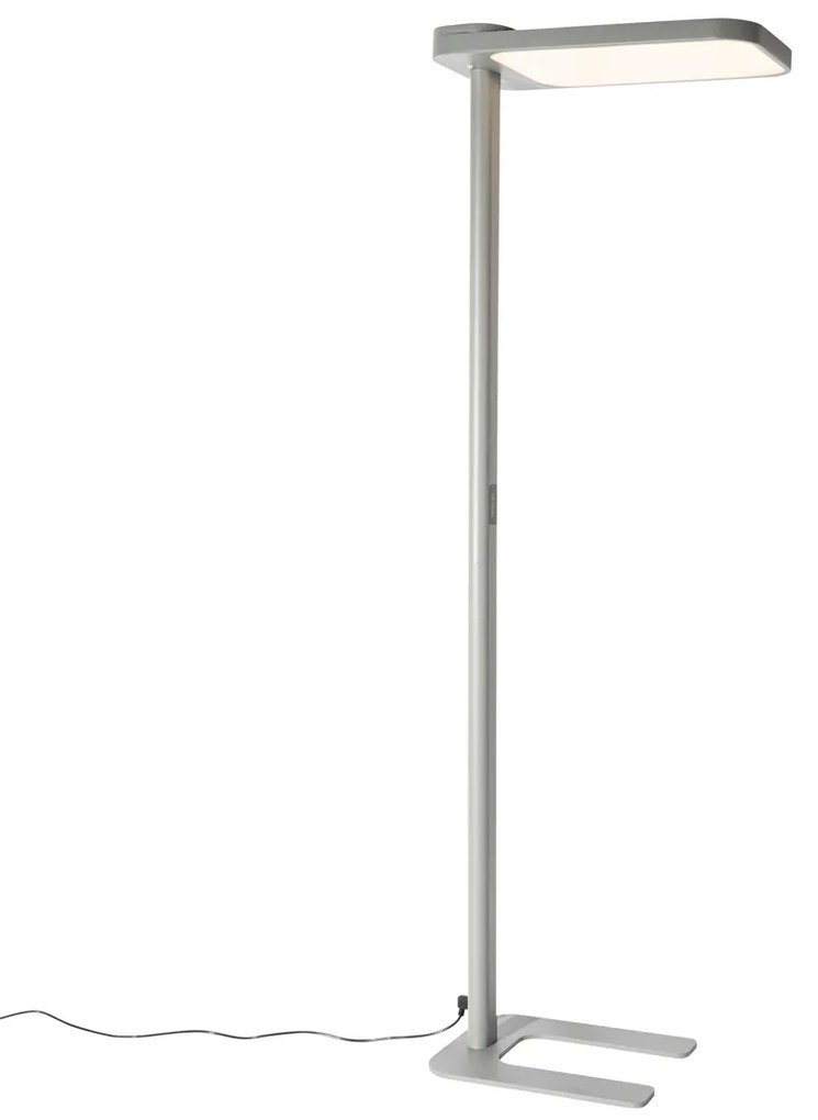 Lampă de podea cu lumină naturală gri pătrat, incl. LED și dimmer - Guzo