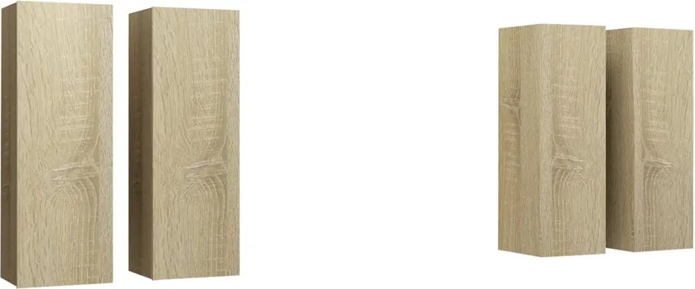 vidaXL Dulapuri TV 4 buc. stejar Sonoma 30,5x30x90 cm, lemn prelucrat