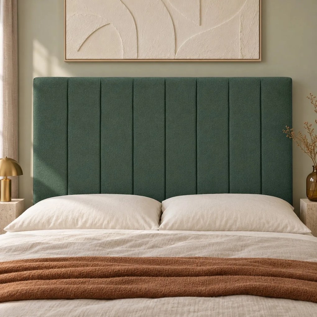 Pat boxspring din catifea Novella cu ladă 140×200 cm, verde