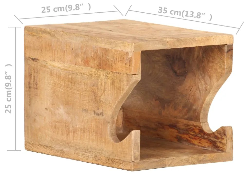 Suport bicicleta de perete, 35x25x25 cm, lemn masiv mango brut 1, Lemn masiv de mango nefinisat