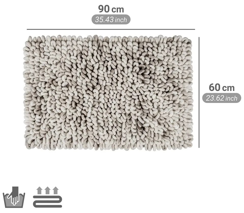 Covoraș de baie grej din material textil 60x90 cm Lerici – Wenko