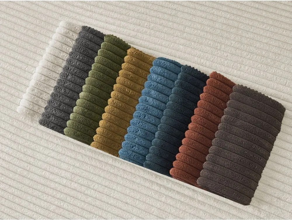 Canapea bej cu tapițerie din catifea reiată 242 cm Giorgia – Bobochic Paris