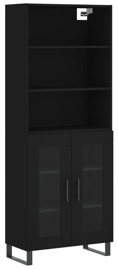 3189342 vidaXL Dulap înalt, negru, 69,5x34x180 cm, lemn compozit