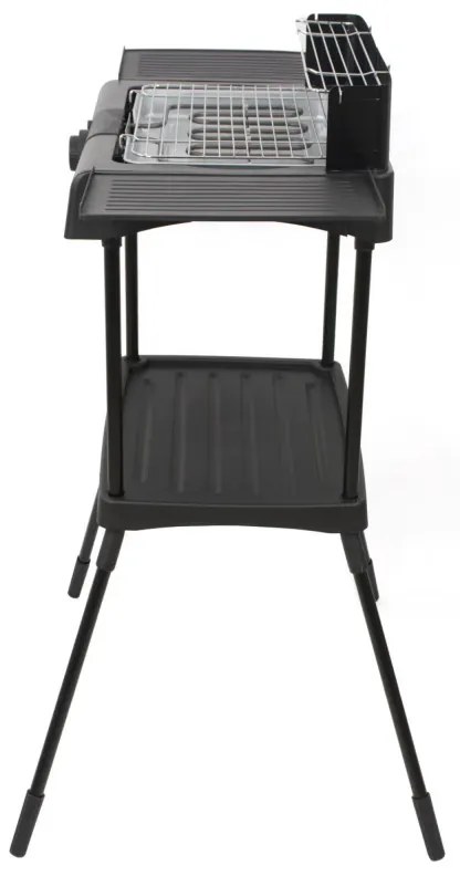 Gratar electric pe suport Zilan ZLN 3789, 2400W, 43x28 cm, Protectie vant, Reglarea gratarului, Negru