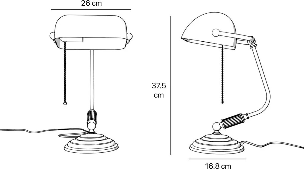 Lampa de birou din alama design clasic Banker