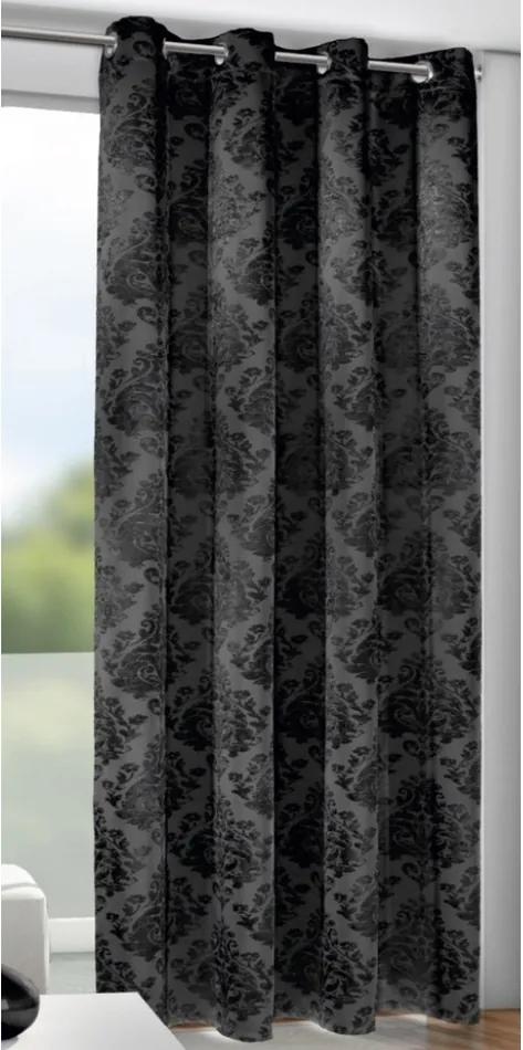 Draperie black-out cu inele Albani Marlin, negru, 135 x 245 cm