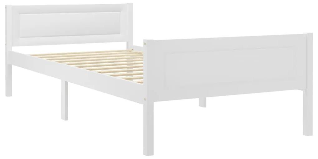 Cadru de pat cu 2 sertare, alb, 100x200 cm, lemn masiv pin Alb, 100 x 200 cm, 2 Sertare