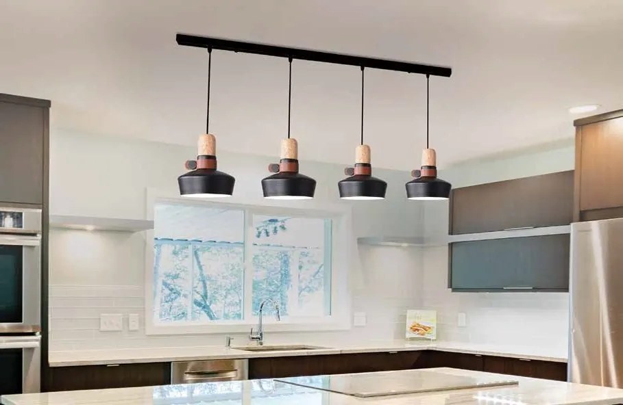 Lustra cu 4 pendule design modern Merden negru mat