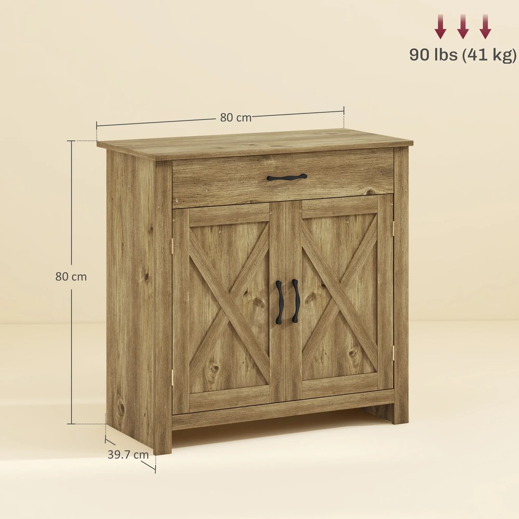 Homcom Bufet Bucatarie – Stil Country, Spatiu Depozitare Rustic | Aosom Romania