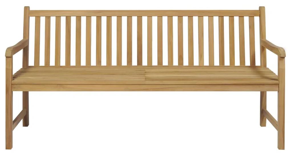Banca de gradina, perna gri taupe, 175 cm, lemn masiv de tec Gri taupe, 175 cm