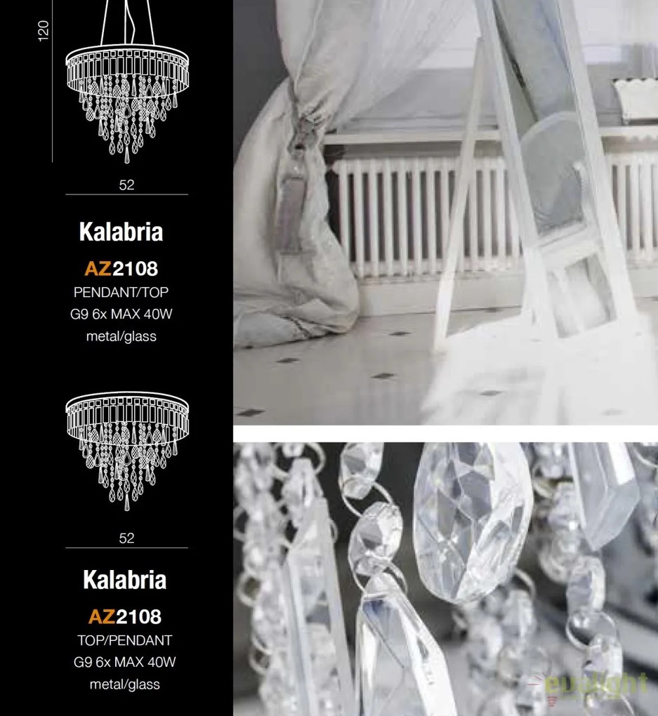 Lustra moderna 2 in 1 design elegant KALABRIA