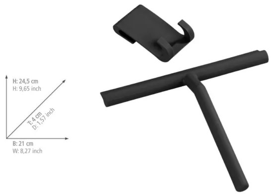 WENKO 24171100 - Racletă pentru duș MOLA 21x24,5 cm inox/negru