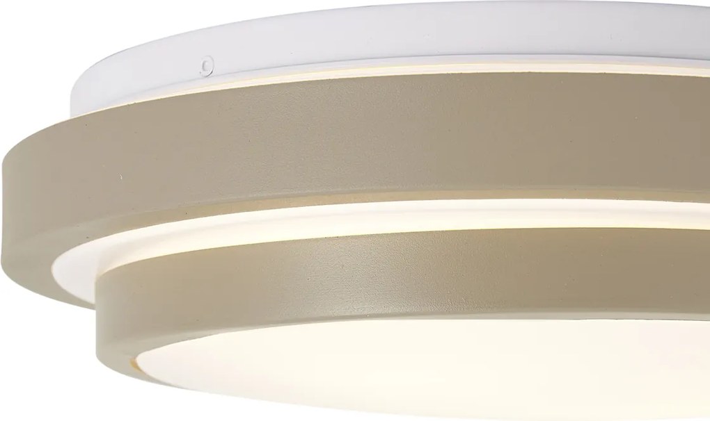 Plafonieră modernă Taupe cu alb 34 cm cu 2 lumini IP44 - Walden