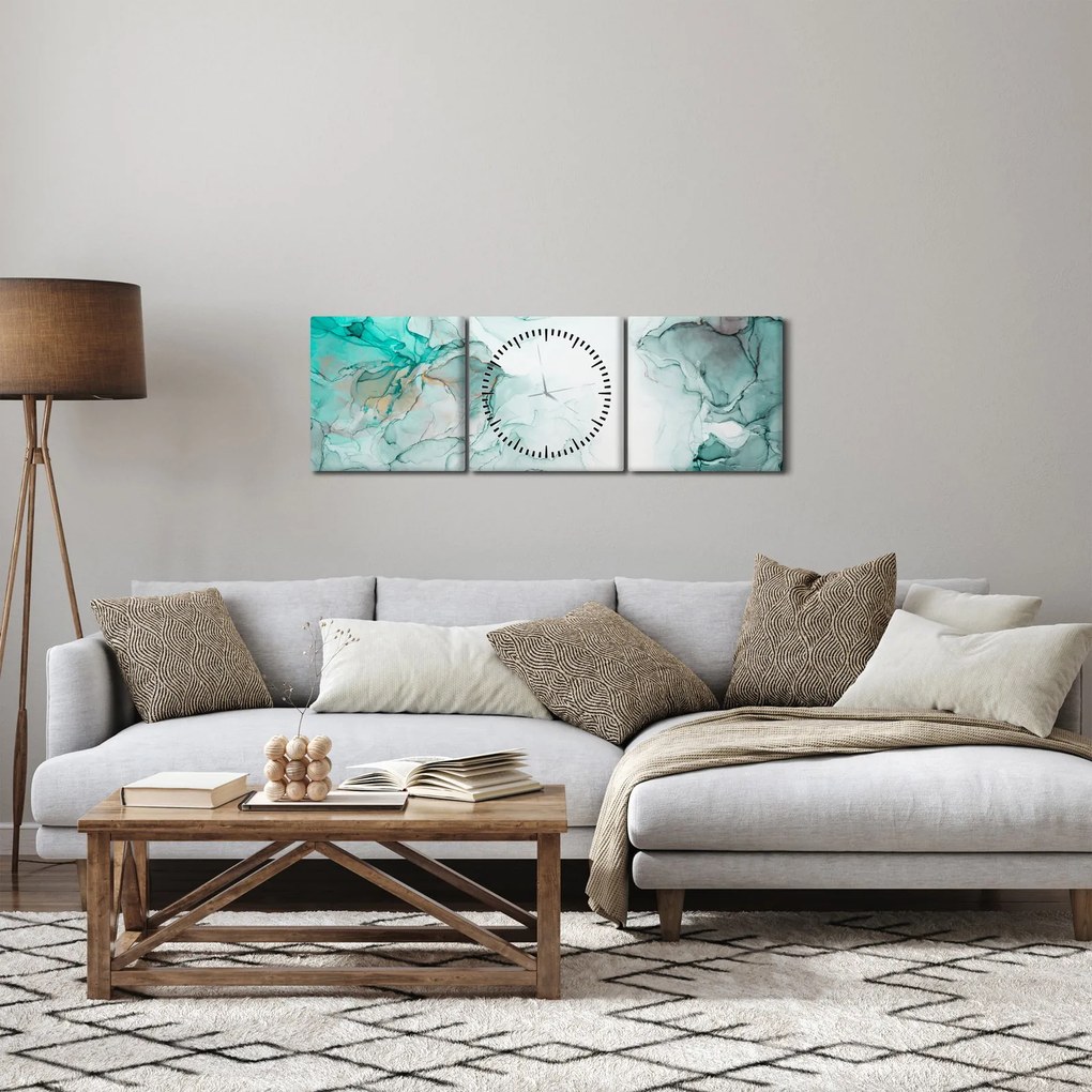 Tablou - Abstract din cerneală 2 (cu ceas) (90x30 cm)