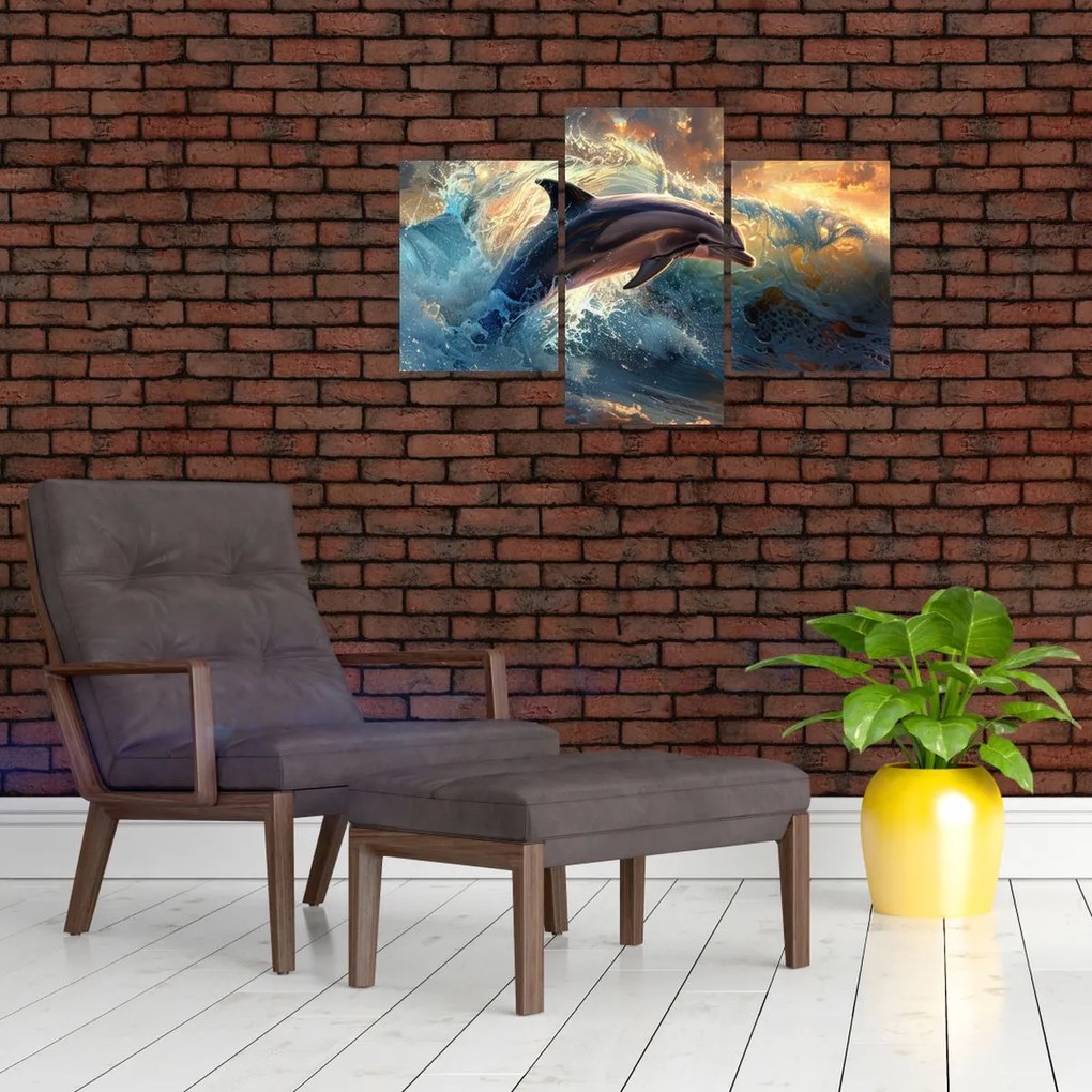 Tablou - Delfin, ilustrații (90x60 cm)