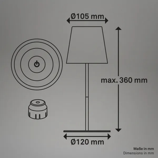 Briloner 7510016 - Lampă de birou LED RGBW CALIDA, reglabilă, 2,5W/5V IP44 1200 mAh, albă